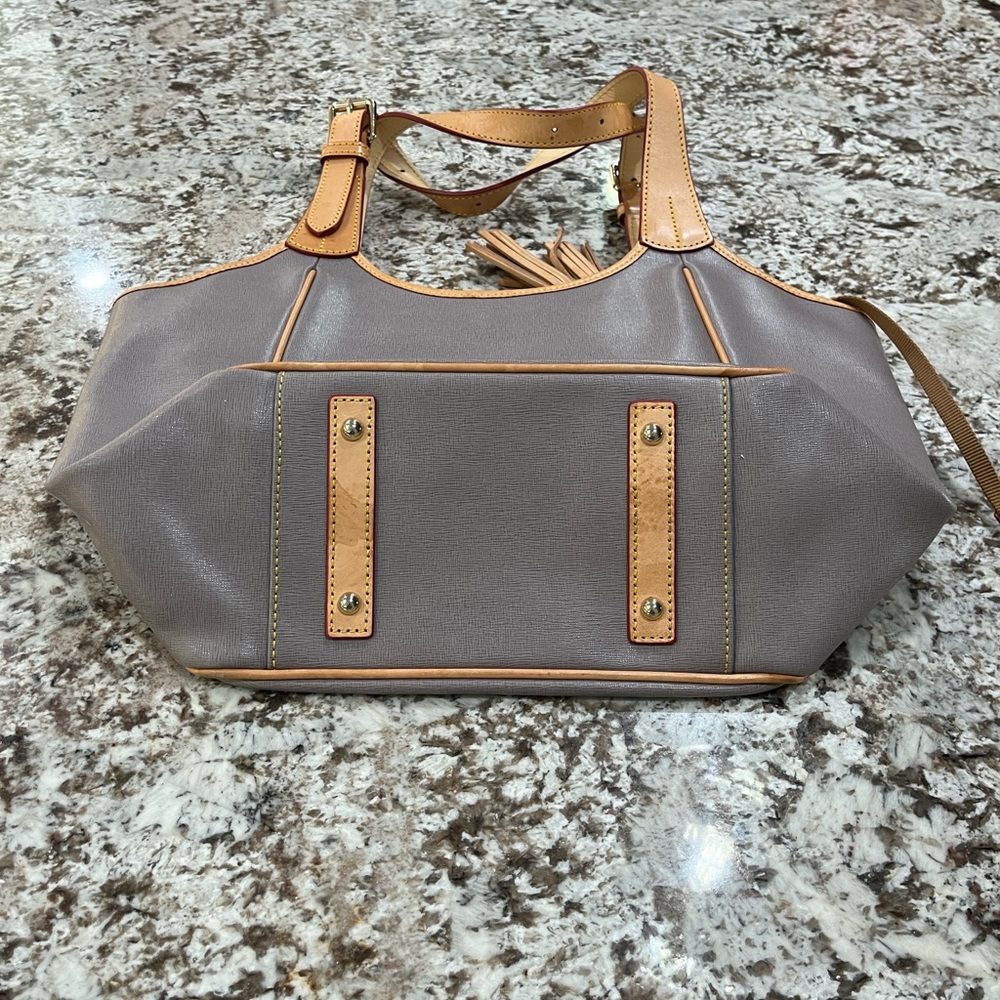 Dooney & Bourke Gray and Tan Shoulder Bag - Picture 10 of 16